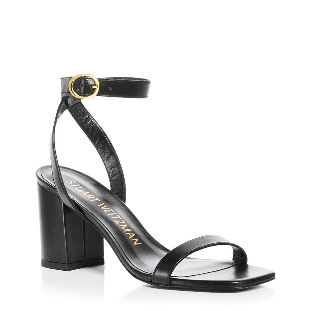 NIB - Stuart Weitzman Women's Nearlybare Ankle Strap Sandals Black Size 7